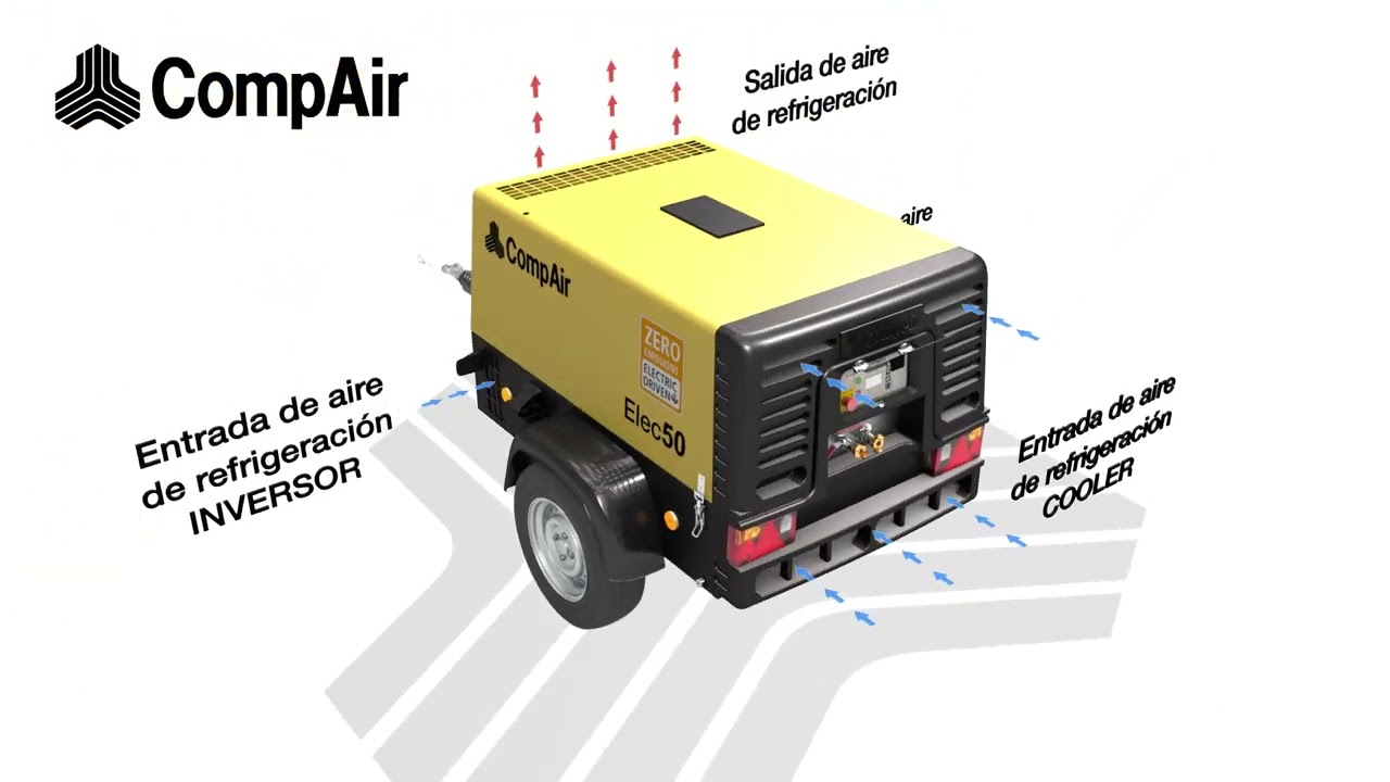 Nuevo compresor de aire portatil eléctrico Elec50 de CompAir