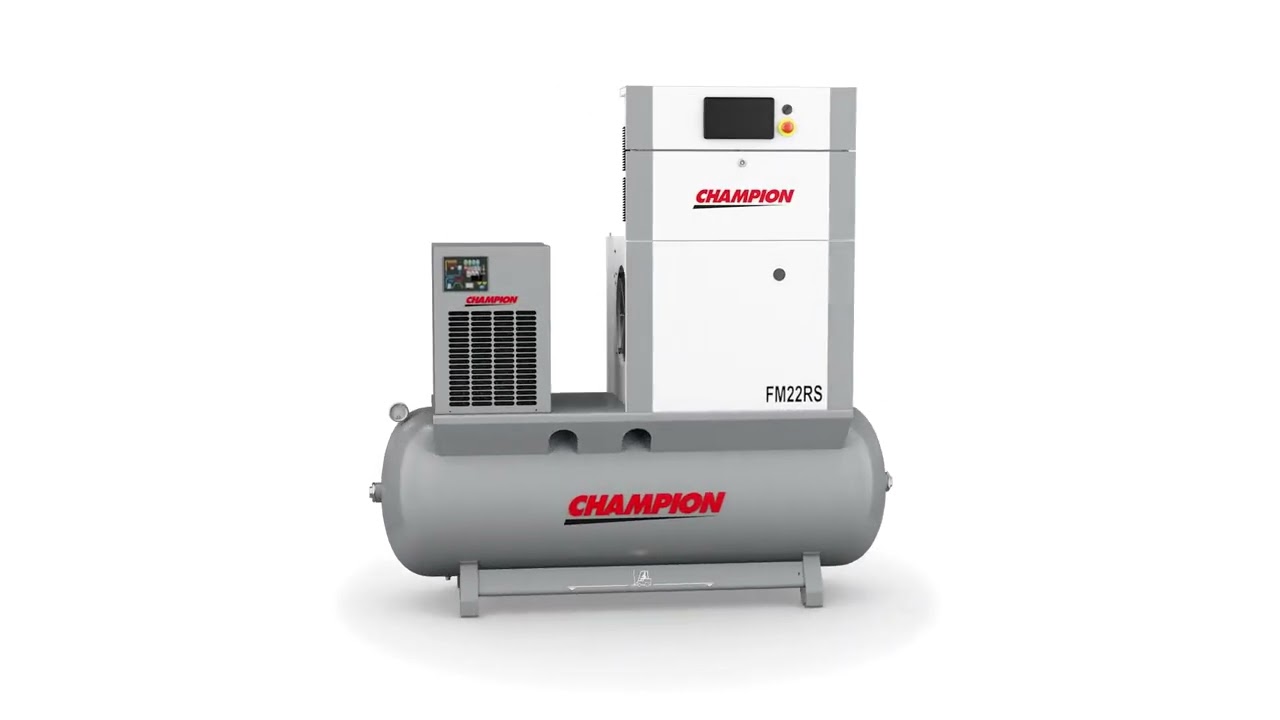 FM22 Air Compressor with Tank and Dryer Animation